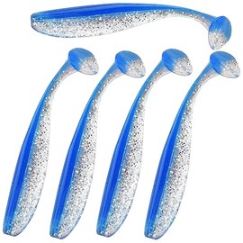 Fayvosiue Soft Fishing Lures, 100pcs/50pcs Soft Plastic Lures Set with Box for Trout Redfish Saltwater/Freshwater 10 Colors/5 Colors (100PCS/7cm/2g/N)
