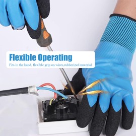 Bisienya 1 Pair of Waterproof Work Gloves, Safety Gloves, Insulated Rubber Gloves Safety Protective Durable,Comfortable and Breathable for Gardening Construction Logistics Warehousing