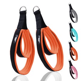 Lights Mountain 1 Pair Pilates Double Loop Straps for Reformer, Fitness D-Ring Straps Handle, Yoga Exercise Accessories for Home Gym Workout