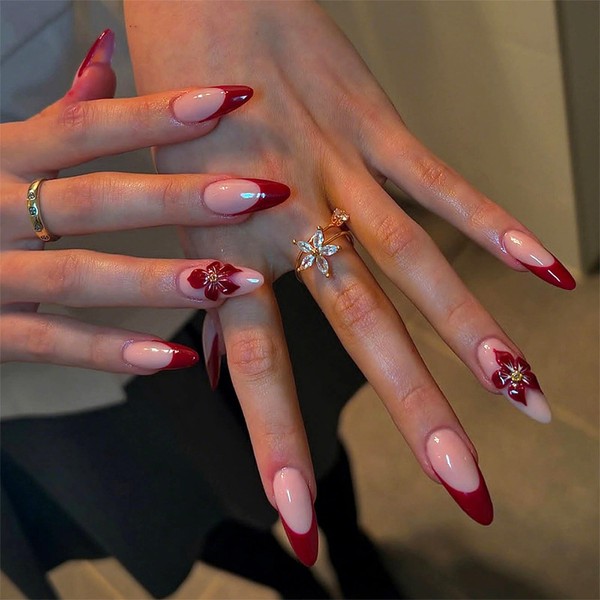 MISUD Press on Nails - Medium Almond Glue on Nails
