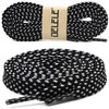 DELELE Athletic Flat Shoe Laces: Double Layer Colorful Twill Shoelaces