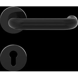 Hörmann FS Handle Set D-110 Rosette PZ, Plain Bearing Polyamide Black (Fire Protection Handle Set for Fire Door / Multi-Purpose Door H8-5 / Quadro / MZ/OD) 544353