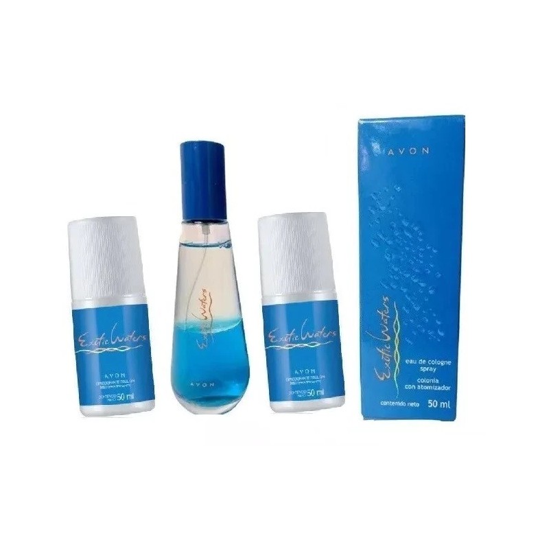 AVON EXOTIC WATERS colonia para dama SET DE 2 PIEZAS