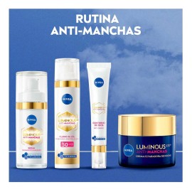 Nivea Luminous Crema Facial de Noche con Ácido Hialurónico, Todo Tipo de Piel, 50ml