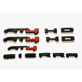 GMC Overlays!! Black Red AT4 Emblem Sierra Letters Fit GMC Sierra 1500 2500HD 3500HD