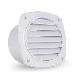 Five Oceans FO111 Louvered Flush Hose Thru Vent, Cutout of 4 inches (102 mm) of Diameter, White, Injection-Molded ABS Plastic, 6 Slots, Easy Installation