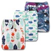Littles & Bloomz, Reusable Pocket Cloth Nappy, Fastener: Popper, Set