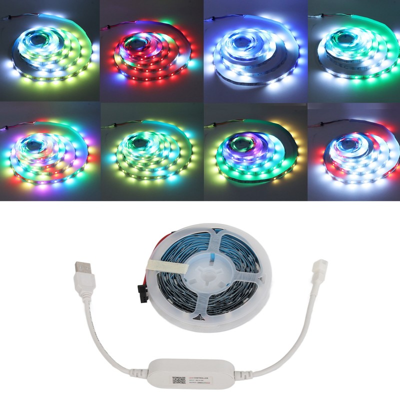 11.5ft LED Strip Light USB Power Supply Bluetooth Monitor Backlight