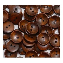 15 Elegant Wooden Buttons Round Dark Brown – 20 mm – 2 Holes for Sewing On DIY Scrapbooking for Jackets Jacket Buttons Hats Dark Brown for Sewing Buttons 2 Hole Buttons Two Hole Buttons