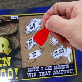 Nwsrayu Lottery Scratcher Tool Keychain, Scoop Shape Scratch off tool for lottery tickets, Labels, Films, Lotto Cards, Red