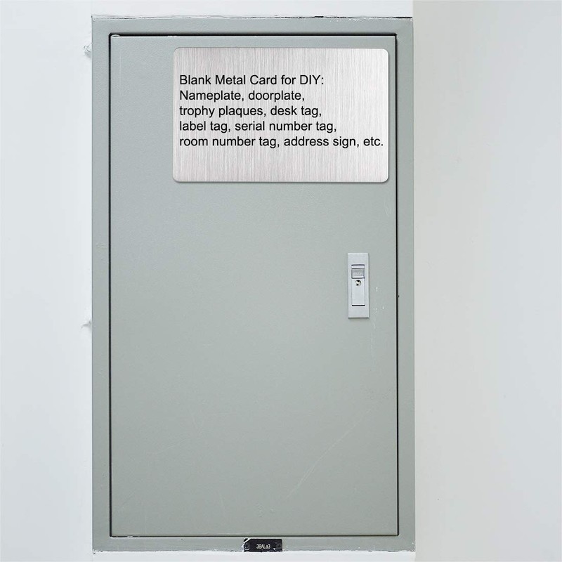 sourcing map Blank Metal Card 88x53x0.4mm Brushed 201 Stainless Steel