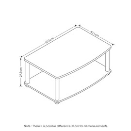 Furinno Turn-N-Tube No Tools 2-Tier Elevated TV Stand, Plastic Round Tubes, Dark Brown/Black