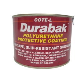 Durabak Original (For Indoors), SMOOTH version - Non Slip Coating, Bedliner, Deck Paint for ALL Boats - Many colors to choose from! - LIGHT GREY - QUART