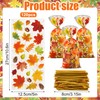 120 Pcs Fall Cellophane Treat Bags Maple Leaves Goodie Candy