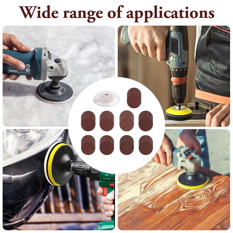 90 Pcs 50mm Sanding Discs, Sanding Pads,Hook and Loop Discs