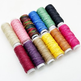 Yayatty 24 Color Waxed Cord 312 Yards Leather Sewing Waxed Thread, 0.8mm 150D Hand Stitching Thread for Bookbinding, Carpet, 13 Yards Per Color