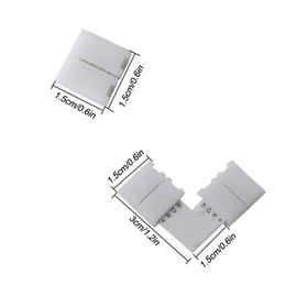 FULARR 20Pcs Professional 4 Pins LED Strip Light Connector Kit: 10Pcs L-Shape Connectors, 10Pcs Gapless Connectors. 10mm-Wide Non-Waterproof Snap Down Connector, Strip to Strip Solderless Adapter