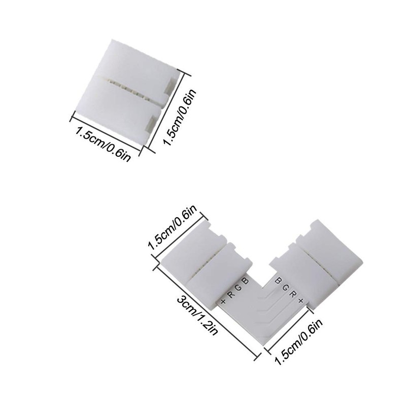 FULARR 20Pcs Professional 4 Pins LED Strip Light Connector Kit: