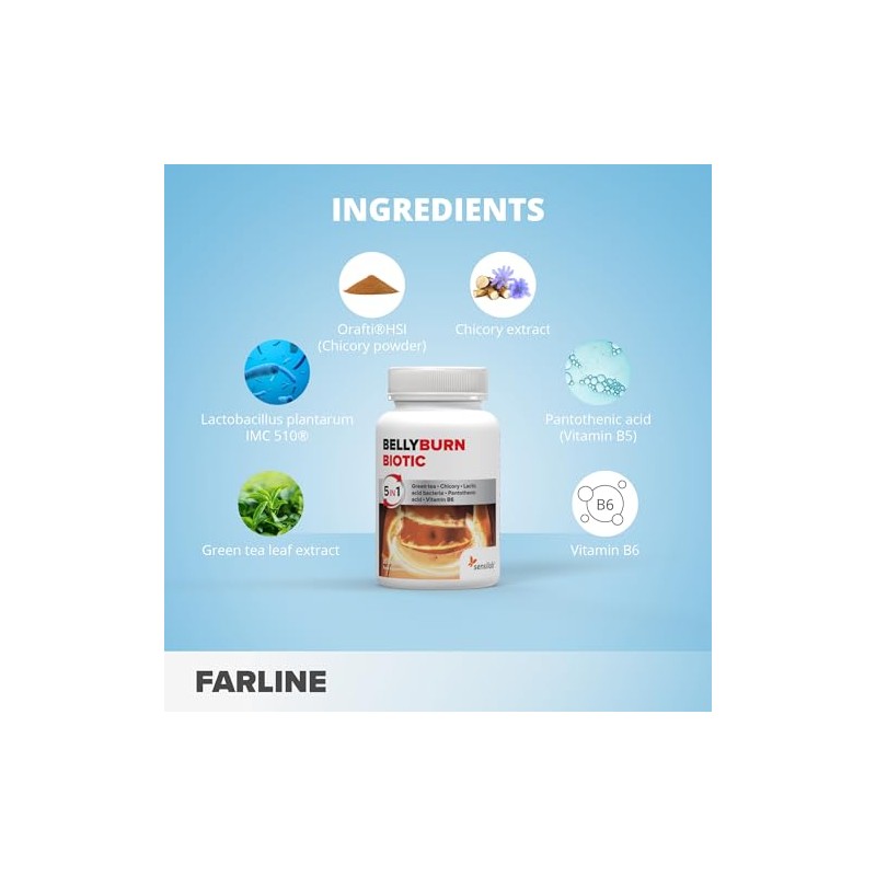BellyBurn Biotic Capsules with 200 Billion Lactic Acid Bacteria, Bacterial