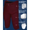 Exxact Sports Gladiator Mens Integrated Football Pants with Built-in Pads,