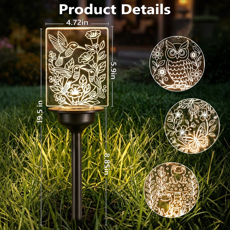 ODEETRONIC Solar Garden Lights, 4 Pack Solar Pathway Lights with