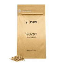 PURE ORIGINAL INGREDIENTS Oat Groats (10 Pound), Whole, Uncut & Hulless, High in Protein, Oat Kernels