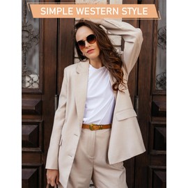 TYWestyles Western Belts for Woman-100% Genuine Leather Belt with Gold Silver Buckle for Jeans Dresses (Wheatgrass-Gold Buckle, Fit Waist 32（Pants 6)