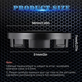 4Pcs Hub Centre Caps 56mm, Universal Wheel Hub Caps, Stable Car Wheel Center Hub Caps Replacement Compatible with Most Alloy Wheel (OD 56mm ID 51mm)