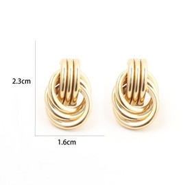 Gold/Silver Dainty Knot Earrings for Women 14K Gold Stud Earrings Simple Statement Geometric Earrings Gold Knot Earrings Gold Prom Earrings Hypoallergenic Earring for Women Trendy Jewelry Gift(Gold)