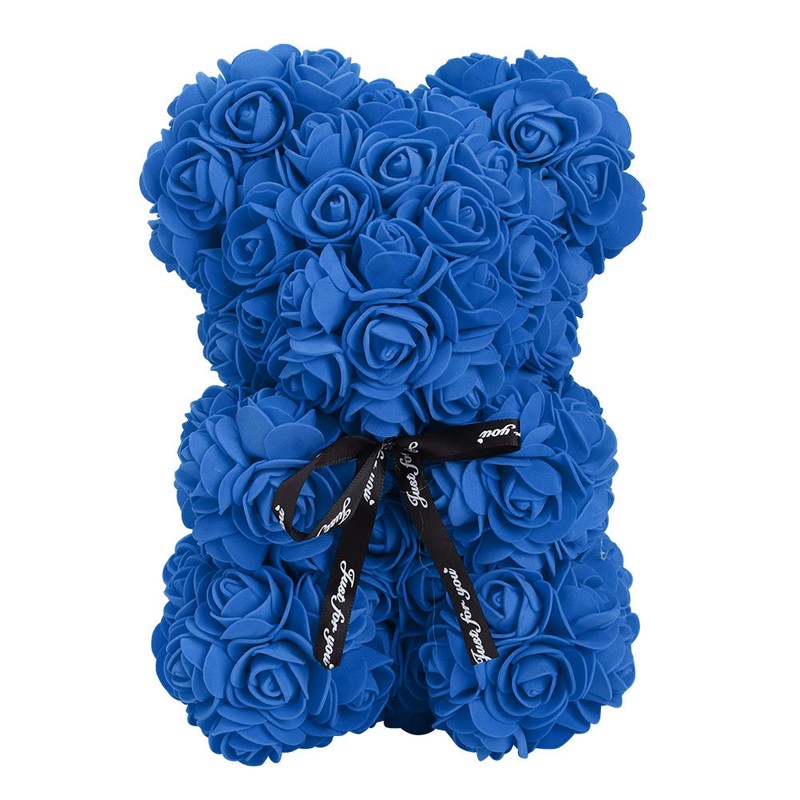 Unique Cute Bear Shape Simulation Artificial Rose Flower with Bowknot