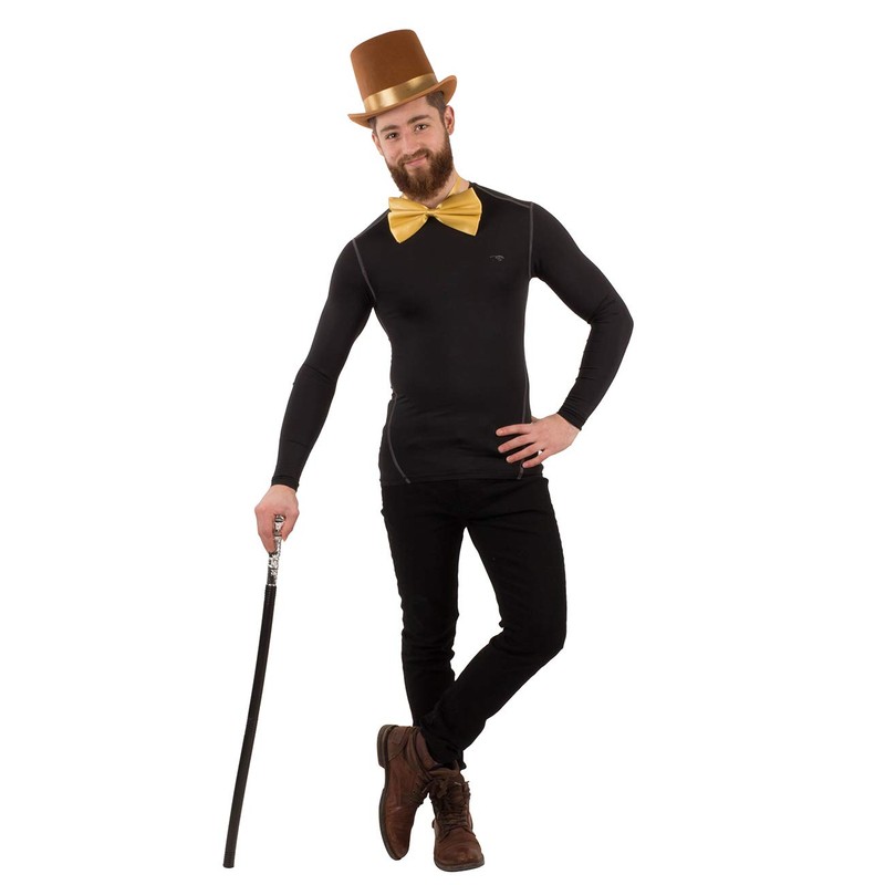 Tigerdoe Brown Top Hat and Bow Tie with Walking Scepter-