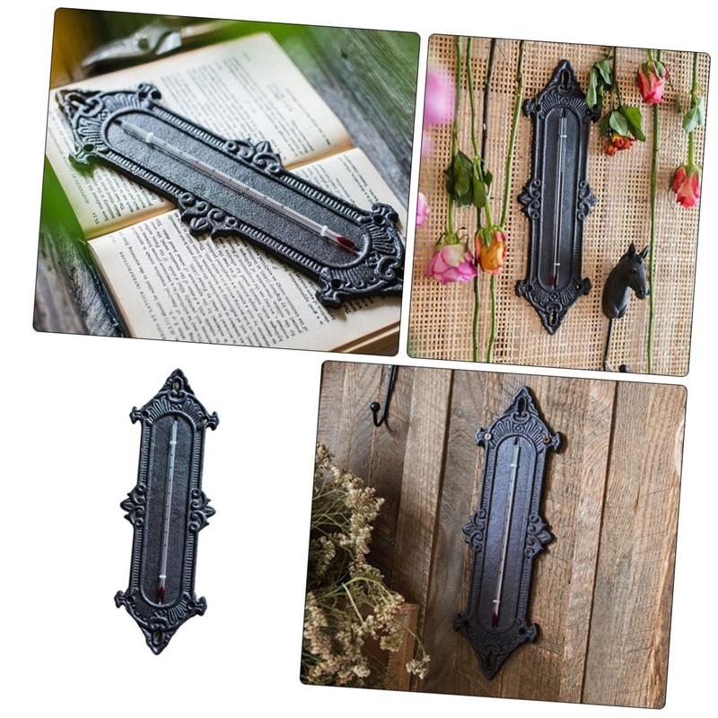 BESPORTBLE Pc Cast Iron Greenhouse Thermometer Wall-mounted Temperature Meter Easy