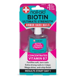 NAIL-AID Biotin Ultimate Strength con Vitamina B7 – Tratamiento Fortalecedor para Uñas Débiles y Quebradizas – 15 mL