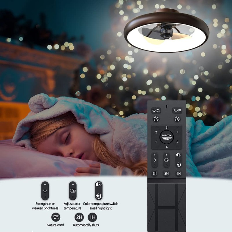 CIKASS Ceiling Fan with Lights Dimmable LED Reversible Blades Timing