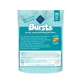 Blue Buffalo Bursts Crunchy & Creamy Cat Treats, Great for Training, Savory Seafood, 5-oz Bag