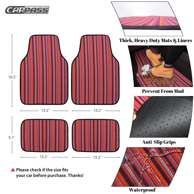 CAR Pass Baja Saddle Blanket Paisley Style Waterproof Car Floor