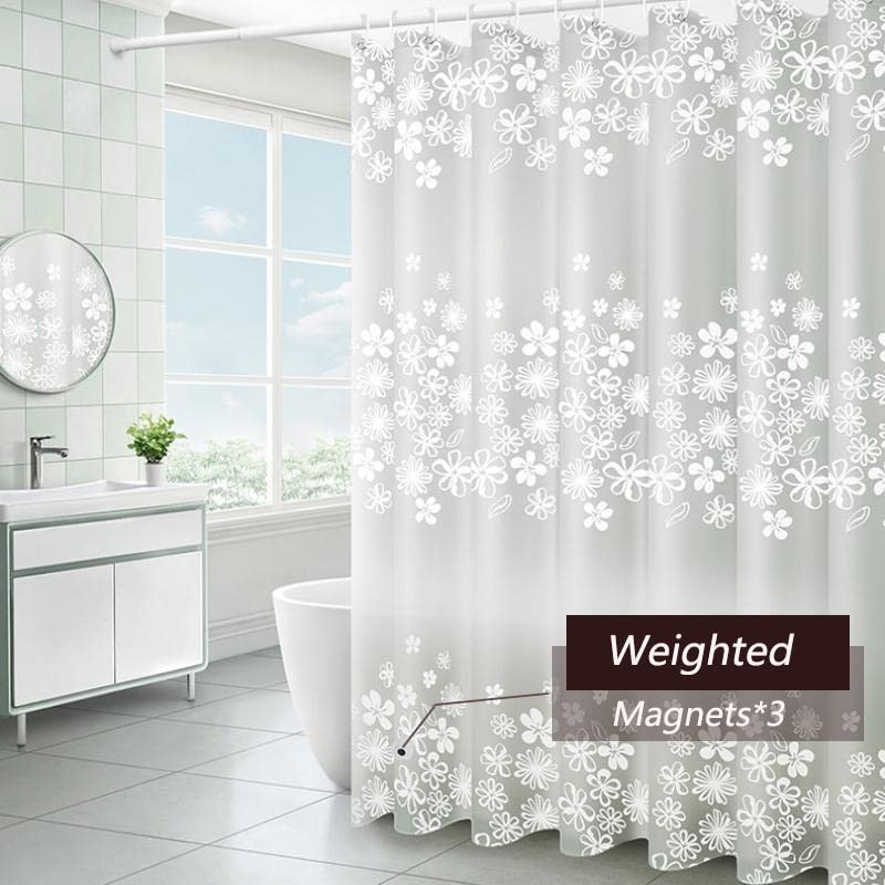 TIKABC Shower Curtain Liner, 4G PEVA Shower Liner, Plastic Waterproof