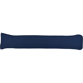 Plain Dyed Fabric Draught Excluder Stopper Cushion Heavy Door Draught Stopper Polycotton 92 x 20cm - Navy