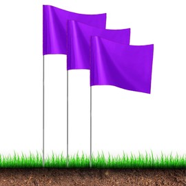 30Pack Purple Marking Flags, JIZHGRAD 15x4x5 Inch Marker Flags Use for Yard & Lawn, Boundary & Dog Training, Survey & Landscape, Sprinkler & Surveyor, Garden & Construction, High Visibility, Sturdy, Versatile, UV & Weather Resistant