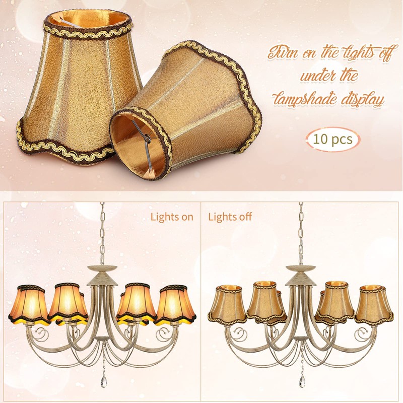 Riakrum 10 Pcs Shades for Chandeliers European Small Lamp Shade