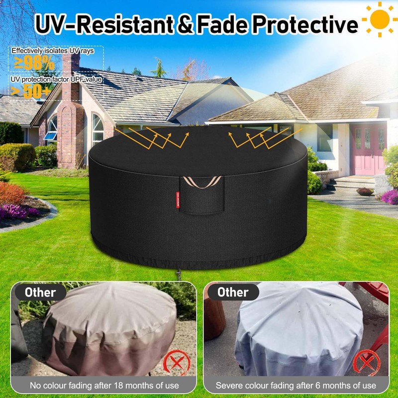 [2025 Upgraded 900D Fabric] Outdoor Fire Pit Cover for 48-50