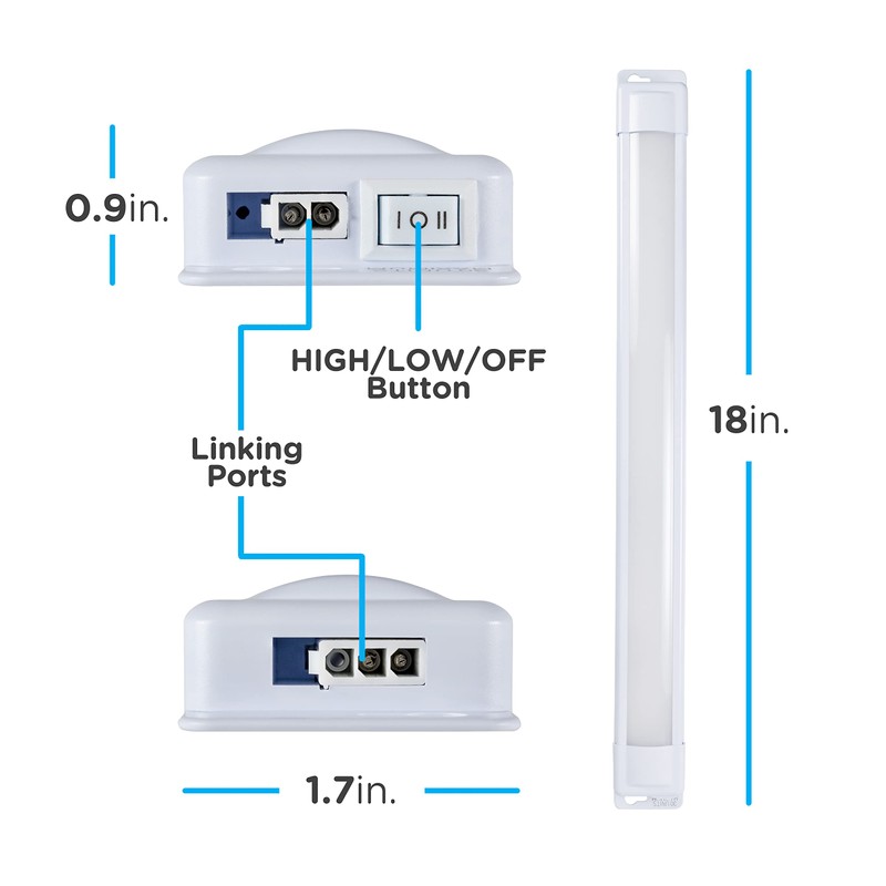 Enbrighten Premium Linkable Under Cabinet Fixture, 18in, LED, Linkable, 628