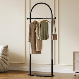 ZHBHYZ Clothes Rack for small spaces,Modern Clothing Rack with Marble Base,Small Garment Rack for Hanging Clothes,Heavy-duty Coat Rack Freestanding for Bedroom, Living Room,Entryway,Boutiques (black)