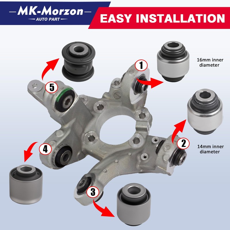 523-318 Rear Suspension Knuckle Bushing Kit Left&Right Side Fit for