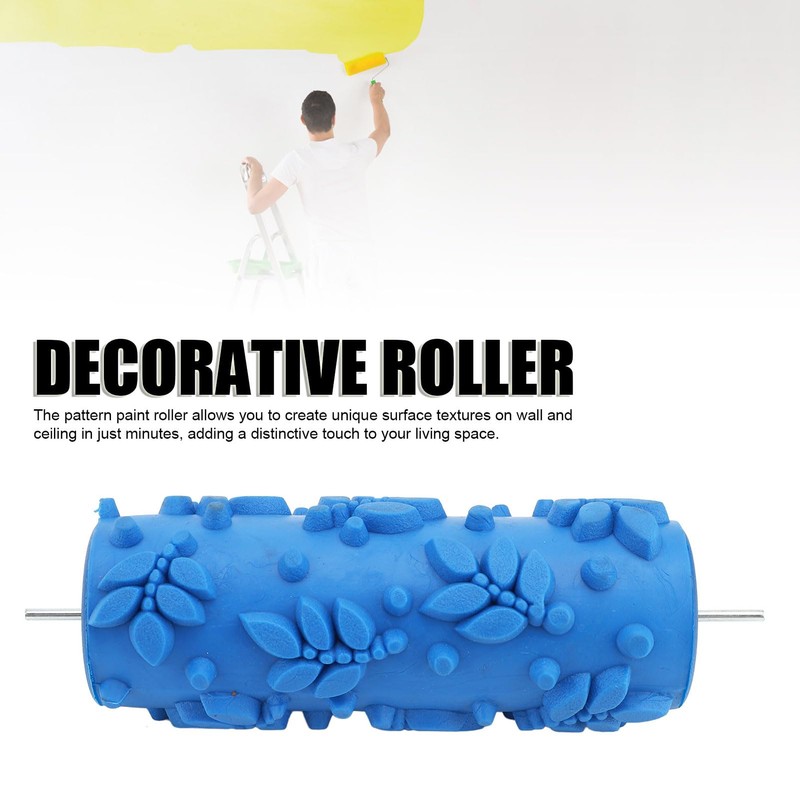 Patterned Paint Roller, 5 Inch Embossing Texture Rubber Roller Decorative