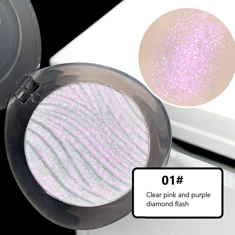 KARLOR Makeup Highlighter Palette, Glitter Eyes Face Highlighter Powder Eyeshadow