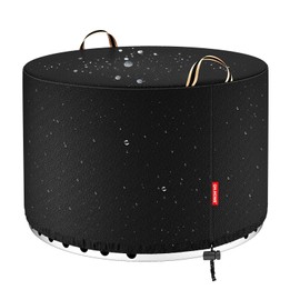 [2025 Upgraded 900D Fabric] Fire Pit Cover Round for Solo Stove Yukon, 30"D x 18"H fits 27"- 29" Fire Pit, 900D Heavy Duty Waterproof Fabric for Outdoor Camping - Black