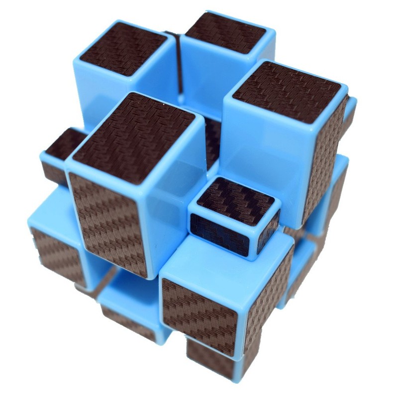 CuberSpeed Unusual Blue Mirror Cube Black Carbon Fiber Stickers 3x3