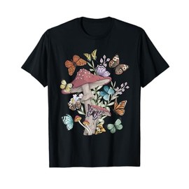 Grunge Fairycore Aesthetic Cottagecore Butterfly Mushroom T-Shirt