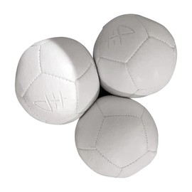 Zeekio Juggling Balls Josh Horton Pro Series - [Set of 3] 12-Panel, Synthetic Leather with Millet Filled, with Plastic Beans, (White)